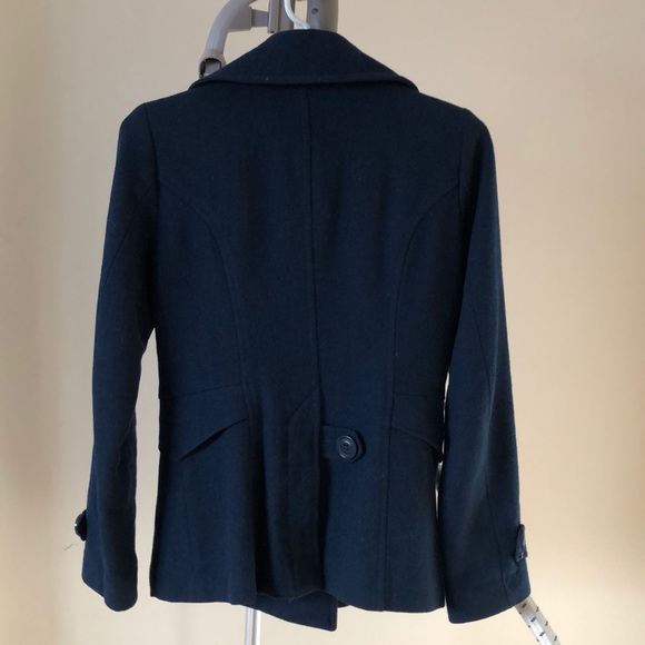 Navy blue wool blend pea coat - Picture 5 of 5